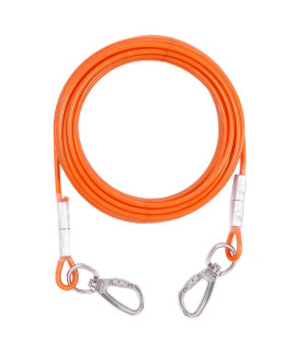 Dog Tie Out Cable for Dogs Outside Up to 125/250lbs,10/20/30/50FT Long Dog Leashe&Chains,Small-Large Dogs Runner Cable for Yard,Heavy Duty Dog Lead Line for Outdoor,Camping,Yard (125lbs 50FT, Orange)