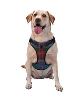 Dog Harness No Pull, County Louth Irish Tartan Adjustable Reflective Breathable Oxford Soft Vest for Small Medium Large Dogs Training Walking Pet Harness Small
