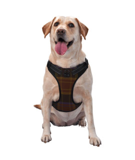 Dog Harness No Pull, County Laois Irish Tartan Adjustable Reflective Breathable Oxford Soft Vest for Small Medium Large Dogs Training Walking Pet Harness X-Large