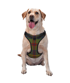 Dog Harness No Pull, County Limerick Irish Tartan Adjustable Reflective Breathable Oxford Soft Vest for Small Medium Large Dogs Training Walking Pet Harness X-Large
