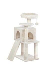 HOOBRO Cat Tree, 34.6-Inch Small Cat Tower with Soft Plush Perch, for Kittens, 3-Tier Cat Condo Furniture with Scratching Posts, with Anti-Tipping Kit, Sturdy, Indoor BE09CT03