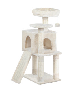 HOOBRO Cat Tree, 34.6-Inch Small Cat Tower with Soft Plush Perch, for Kittens, 3-Tier Cat Condo Furniture with Scratching Posts, with Anti-Tipping Kit, Sturdy, Indoor BE09CT03