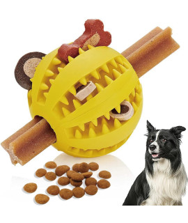 1 Pack Dog Treat Dispenser Ball Toy Interactive Dog Toys for Boredom Teeth cleaning chew Toy Rubber Ball for Puppy Small Dogs (6cM)