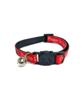 ZAcAL cat collars with Bell Worded cat collars - Please Do Not Feed MeI Am Microchipped Safe Quick Release Breakaway Buckle cat collars (Red, I Am New to The Area)