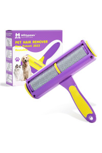 Mollypaws Pet Hair Remover for Furniture, Reusable Dog Cat Fur Removal Brush for Couch, Bedding, Non-Slip Handle Grip for Comfort Removal Experience, Upgrade Removing Tool for Cleaning
