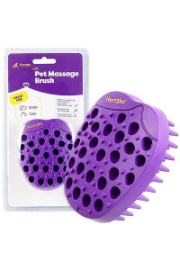 Pet Bath & Massage Brush - Grooming Comb for Shampooing & Massaging Dogs, Cats, Small Animals w/Short or Long Hair - Long Tapered Bristles, Gently Removes Loose, Shed Fur, Bath Brush Cats (No Handle)
