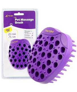 Pet Bath & Massage Brush - Grooming Comb for Shampooing & Massaging Dogs, Cats, Small Animals w/Short or Long Hair - Long Tapered Bristles, Gently Removes Loose, Shed Fur, Bath Brush Cats (No Handle)