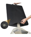 cat Litter Mat Trapping Litter Box With Handles Honeycomb Double Layer Design - Super Size,Kitty Box Litter Mats for Floor Non-Slip Waterproof Urine Proof Easy clean Scatter control,225x 296