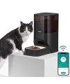Pettliant Automatic Cat Feeders with APP Control, 2.4G WiFi Automatic Dog Feeder with Stainless Steel Bowl & 30s Voice Recorder, Pet Feeder can Timed to Feed Dogs/Cats up to 9 Meals Per Day - 4L
