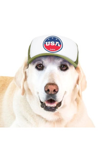 PupLid Trucker Hats for Dogs (Large) Premium Stylish Sun Protection for The Modern Dog - Adjustable for Secure Comfortable Fit on Active Dogs (Green, Stars)