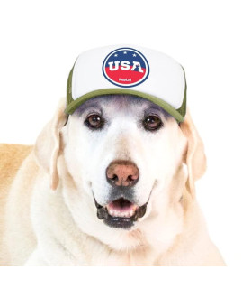 PupLid Trucker Hats for Dogs (Large) Premium Stylish Sun Protection for The Modern Dog - Adjustable for Secure Comfortable Fit on Active Dogs (Green, Stars)