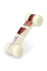 Tikaton Q-Bone Durable Dog Chew Toy for Aggressive Chewers, Beef Flavor Dog Toy