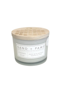 Sand + Paws Scented Candle - Pumpkin Spice - Additional Scents and Sizes -Luxurious Air Freshening Jar Candles Neutralize pet Odors and Enhance Home d?or - 100% Cotton Lead-Free Wicks - 12 oz