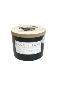 Sand + Paws Scented Candle - Vanilla Sandalwood -Luxurious Air Freshening Jar Candles Neutralize pet Odors and Enhance Home d?or - 100% Cotton Lead-Free Wicks - 12 oz