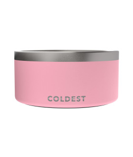 Coldest Dog Bowl - Stainless Steel Non Slip No Spill Proof Skid Metal Insulated Dog Bowls, Cats, Pet Food Water Dish Feeding for Large Medium Small Breed Dogs (200 oz, Cotton Candy Pink)