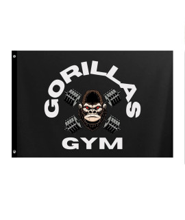 3x5 Ft Polyester Flag gorilla Dumbbell Exercise Home gym Decor Flags And Banners - Decor Fitness Workout Flag For Room Decoration, Bedroom, Outdoor, Parties, garden, garage, House 3 X 5 Ft