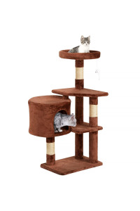 BestPet Cat Tree 36 inch Tall Scratching Toy Activity Centre Cat Tower Cat Condo Multi-Level Furniture Scratching Posts for Indoor Cats,Brown