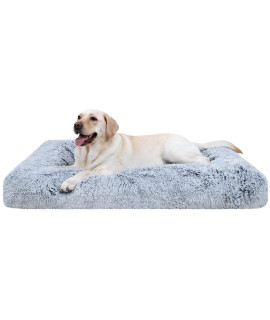 CHAMPETS Washable Dog Bed for Crate, Grey, 35X23,Large Dog Bed Washable for Small,Medium,Large,Extra Large,Waterproof Dog Beds for Large Dogs with Washable Cover,Crate Pet Bed for Large Dogs