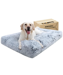 CHAMPETS Washable Dog Bed for Crate, Grey, 48X29,Large Dog Bed Washable for Small,Medium,Large,Extra Large,Waterproof Dog Beds for Large Dogs with Washable Cover,Crate Pet Bed for XX-Large Dogs