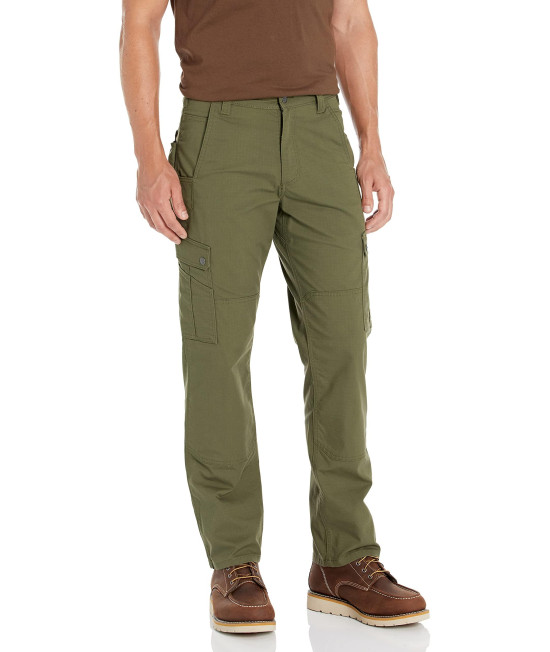 carhartt Mens Rugged Flex Relaxed Fit Ripstop cargo Work Pant, Basil, 30 x 34