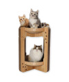 Necoichi Cozy Cat Scratcher Bowl, 100% Recycled Paper, Chemical-Free Materials, No.1 sellr in Japan! (Tower (Oak), XL)