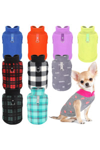 10 Pack Dog Sweaters for Small Dogs Fleece Small Dog Sweaters with Leash Ring Puppy Sweater Fleece Soft Dog Winter Cold Weather Indoor and Outdoor (Small Stylish)