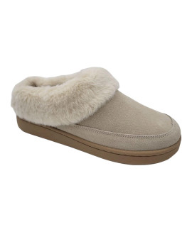 clarks Scuff Faux Fur Lined clog Warm cozy Indoor Outdoor Plush Mules Natural 6 M US