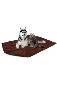 PetAmi Fluffy Dog Blanket for Medium Large Dog, Pet Blanket for Bed, Sherpa Furniture Couch Cover Protector, Soft Fleece Cat Sofa Throw, Shag Plush Reversible Washable for Puppy Kitten, Brown 40x60