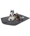 PetAmi Fluffy Dog Blanket for Large Giant Dog, Plush Warm Pet Blanket for Bed, Sherpa Furniture Couch Cover Protector, Soft Fleece Cat Throw, Shag Reversible Washable Crate Kennel Cover, Gray 60x80
