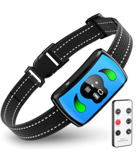 Bark Collar with Additional Mini Remote - Dog Bark Collar with 4 Training Modes - IPX7 Waterproof Dog Shock Collar for Indoor, Garden & Courtyard, Safe Bark Collar for Large Dog, Medium & Small Dogs