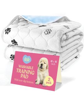 Super Absorbent Washable Pee Pads for Dogs - 2-Pack Superior Reusable Puppy Pads Pet Training Pads -100% Waterproof Dog Pee Pad Protects Against Urine Leakage Non-Slip Grip Prevents Slipping& Bunching