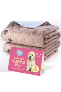 Super Absorbent Washable Pee Pads for Dogs - 2-Pack Superior Reusable Puppy Pads Pet Training Pads -100% Waterproof Dog Pee Pad Protects Against Urine Leakage Non-Slip Grip Prevents Slipping& Bunching