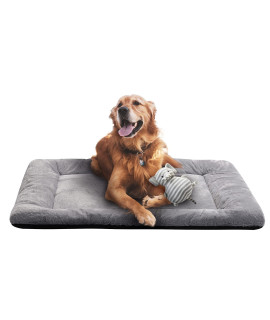 VERZEY Crate Pad for Large Dogs Fit Metal,Ultra Soft Bed Washable & Anti-Slip Kennel Pad for Dogs Cozy Sleeping Mat,Gray 42inch