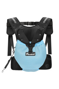 Pawaboo Pet Carrier Backpack, Adjustable Dog Front Backpack with Adjust Waist Belt & Chest Strap, Great for Bike/Hiking/Travel, Camping for Small Medium Dogs - L, Blue