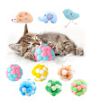 Paw Paw Babe Cat Balls & Catnip Toys Set - Cartoon Fuzzy Balls, Soft & Lightweight - Kittens Chewing, Kicker Toys - Cat Toys for Indoor Cats - Kitten & Cat Accessories - Pack of 9