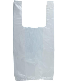 PUREVAcY White Plain Plastic Bags with Handles 10 x 5 x 18 Pack of 2000 Polyethylene Plastic Bags for Small Business Single Use Plastic grocery Bags with Handles 065 Mil(D0102HIZ5cg)