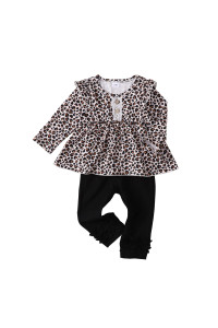 2T girl clothes 3T Toddler girl clothes Ruffle Long Sleeve Shirt Solid Pants Toddler cute Outfits 2 3 Year Old girl clothes