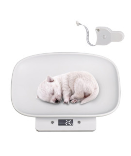 Digital Pet Scale, Small Animal Scale Food Scale grams and Ounces, 33lb15kg Vegetables Fruits Kitchen Electronic Weight Scale with Tape Measure, for KittenPuppyHamsterLittle BirdRabbit