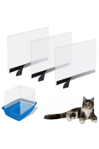 Oncpcare 3 Pack Cat Litter Box Pee Shields, High Side Open Top Kitty Litter Pan Shield - Keep Litter in The Pan, (Litter Box Not Included)