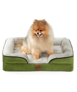 Bedsure Small Orthopedic Dog Bed - Washable Bolster Dog Sofa Beds for Small Dogs, Supportive Foam Pet Couch Bed with Removable Washable Cover, Waterproof Lining and Nonskid Bottom Couch, Turquoise