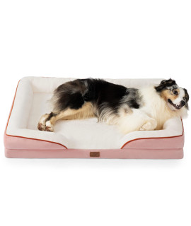 Bedsure Orthopedic Dog Bed for Extra Large Dogs - XL Washable Dog Sofa Bed Large, Supportive Foam Pet Couch Bed with Removable Washable Cover, Waterproof Lining and Nonskid Bottom, Pink