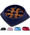 Gorilla Grip 100% BPA Free Slow Feeder Cat and Dog Bowl, Slows Down Pets Eating, Prevents Overeating, Puppy Training, Large, Small Breeds, Fun Puzzle Design, Wet Dry Food, Cats, Dogs 1 Cup, Navy