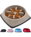 Gorilla Grip 100% BPA Free Slow Feeder Cat and Dog Bowl, Slows Down Pets Eating, Prevents Overeating, Puppy Training, Large, Small Breeds, Fun Puzzle Design, Wet Dry Food, Cats, Dogs 1 Cup, Beige