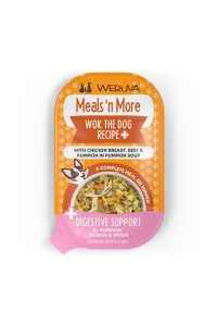 Weruva Meals 'n More Natural Wet Dog Food, Wok The Dog Plus Digestive Support, 3.5oz Cup (Pack of 12)