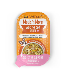 Weruva Meals 'n More Natural Wet Dog Food, Wok The Dog Plus Digestive Support, 3.5oz Cup (Pack of 12)