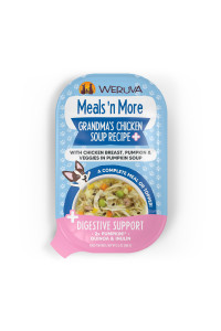 Weruva Meals 'n More Natural Wet Dog Food, Grandma's Chicken Soup Plus Digestive Support, 3.5oz Cup (Pack of 12)