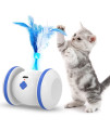 LiieyPet Cat Toys for Indoor Cats Interactive Cat Toy with 3 Feathers, Automatic Cat Toys with LED Lights, USB Rechargeable Cat Toys, Electronic Cat Toy, 360? Rotating, Cat Exercise Toy