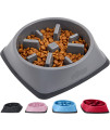 Gorilla Grip 100% BPA Free Slow Feeder Cat and Dog Bowl, Slows Down Pets Eating, Prevents Overeating, Puppy Training, Large, Small Breeds, Fun Puzzle Design, Wet Dry Food, Cats, Dogs 4 Cups, Gray