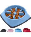 Gorilla Grip 100% BPA Free Slow Feeder Cat and Dog Bowl, Slows Down Pets Eating, Prevents Overeating, Puppy Training, Large, Small Breeds, Fun Puzzle Design, Wet Dry Food, Cats, Dogs 1 Cup, Lt Blue