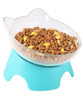MILIFUN Raised Cat Food Bowls with Stand, Cat Dishes for Food or Water, Cat Tilted Bowl, Pet Dish with Stand (Arcuation-Bule)